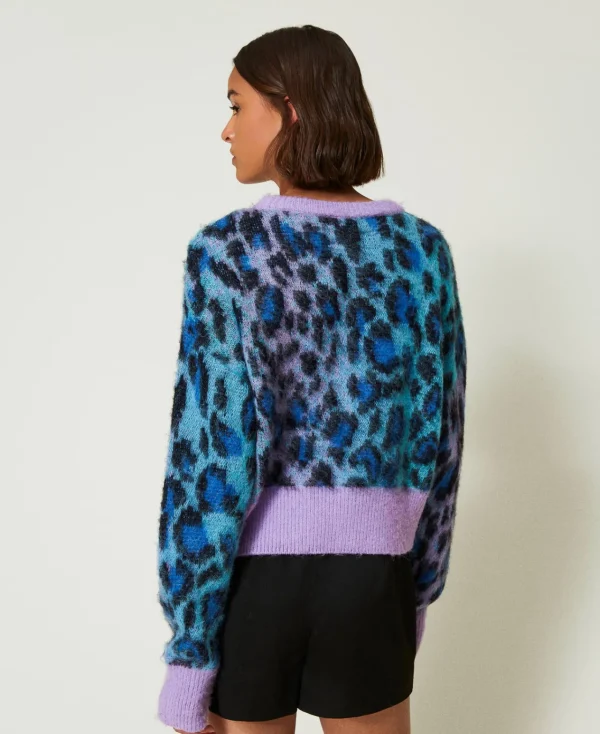 Pulls Et Cardigans*TWINSET Milano Pull Boxy MYFO En Maille Jacquard Jacquard Multicolore Léopard