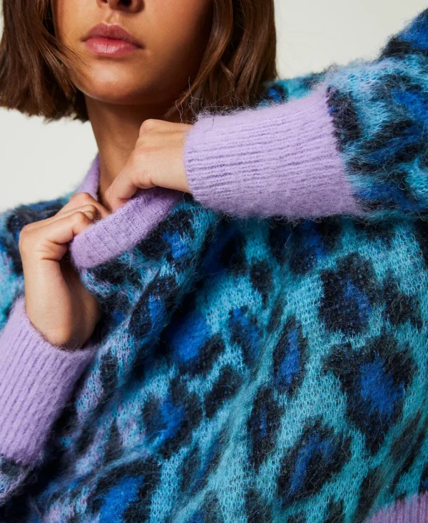 Pulls Et Cardigans*TWINSET Milano Pull Boxy MYFO En Maille Jacquard Jacquard Multicolore Léopard