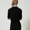 Pulls Et Cardigans*TWINSET Milano Pull «Charlotte» En Mohair Mélangé Avec Dentelle Noir