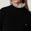 Pulls Et Cardigans*TWINSET Milano Pull «Charlotte» En Mohair Mélangé Avec Dentelle Noir