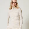 pull_col_montant_avec_fro_2.webp Pulls Et Cardigans*TWINSET Milano Pull Col Montant Avec Fronce Off White