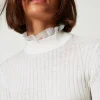 Pulls Et Cardigans*TWINSET Milano Pull Col Montant Avec Perles Crème White