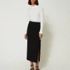 Pulls Et Cardigans*TWINSET Milano Pull Col Montant Avec Perles Crème White