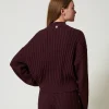 pull_col_montant_avec_tor_3.webp Pulls Et Cardigans*TWINSET Milano Pull Col Montant Avec Torsades Et Strass Potent Purple