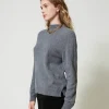 pull_col_montant_en_cache_2.webp Pulls Et Cardigans*TWINSET Milano Pull Col Montant En Cachemire Gris moyen chiné