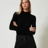 pull_col_montant_sans_cou_0.webp Pulls Et Cardigans*TWINSET Milano Pull Col Montant Sans Coutures En Laine Noir