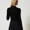 pull_col_montant_sans_cou_3.webp Pulls Et Cardigans*TWINSET Milano Pull Col Montant Sans Coutures En Laine Noir