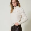 pull_col_roul_en_laine_et_3.webp Pulls Et Cardigans*TWINSET Milano Pull Col Roulé En Laine Et Cachemire Blanc « Old White »