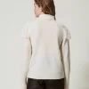 pull_col_roul_en_laine_et_4.webp Pulls Et Cardigans*TWINSET Milano Pull Col Roulé En Laine Et Cachemire Blanc « Old White »