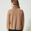 Pulls Et Cardigans*TWINSET Milano Pull Col Roulé En Mélange De Laine Et Lurex Bicolore Marron « Sandy Brown »/Or Lurex