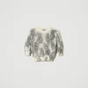 pull_cropped_en_mlange_de_1.webp Pulls Et Cardigans*TWINSET Milano Pull Cropped En Mélange De Laine Et Mohair Imprimé Jaguars Noir/Blanc Neige