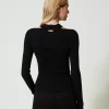 Pulls Et Cardigans*TWINSET Milano Pull Côtelé Avec Ajour Noir