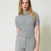 pull_en_coton_et_cachemir_2.webp Pulls Et Cardigans*TWINSET Milano Pull En Coton Et Cachemire Avec Logo Gris Chiné Foncé