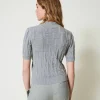 pull_en_coton_et_cachemir_4.webp Pulls Et Cardigans*TWINSET Milano Pull En Coton Et Cachemire Avec Logo Gris Chiné Foncé