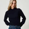 Pulls Et Cardigans*TWINSET Milano Pull En Laine Et Cachemire Avec Festons Bleu Classique