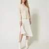 Pulls Et Cardigans*TWINSET Milano Pull En Laine Et Cachemire Avec Finition Côtelée Blanc Neige
