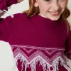 Pulls Et Cardigans*TWINSET Milano Pull En Laine Mélangée Avec Franges Bicolore Magenta Purple/Blanc Cassé
