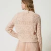 Pulls Et Cardigans*TWINSET Milano Pull En Mohair Mélangé Avec Différents Points Rose « Peach Pink »