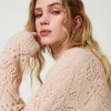 Pulls Et Cardigans*TWINSET Milano Pull En Mohair Mélangé Avec Différents Points Rose « Peach Pink »