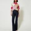 pull_jacquard_argyle_en_l_5.webp Pulls Et Cardigans*TWINSET Milano Pull Jacquard Argyle En Laine Mélangée Jacquard Argyle Rose