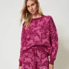Pulls Et Cardigans*TWINSET Milano Pull Jacquard En Fil Treeblend Jacquard Chats Raspberry Radiance/Cone Flower