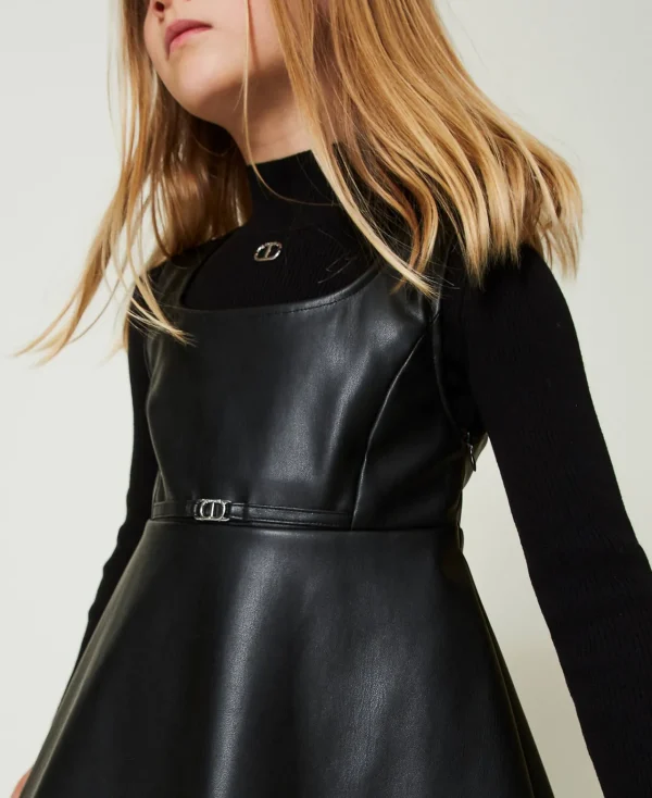 robe_courte_avec_boucle_o_4.webp Robes*TWINSET Milano Robe Courte Avec Boucle Oval T Noir