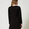 robe_courte_avec_dentelle_3.webp Robes Courtes*TWINSET Milano Robe Courte Avec Dentelle Noir