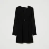 robe_courte_avec_nud_et_o_1.webp Robes Courtes*TWINSET Milano Robe Courte Avec Nœud Et Oval T Noir