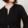 robe_courte_avec_nud_et_o_4.webp Robes Courtes*TWINSET Milano Robe Courte Avec Nœud Et Oval T Noir