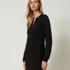robe_courte_avec_nud_et_o_6.webp Robes Courtes*TWINSET Milano Robe Courte Avec Nœud Et Oval T Noir