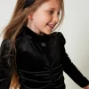robe_courte_en_chenille_a_4.webp Robes*TWINSET Milano Robe Courte En Chenille Avec Fronces Noir
