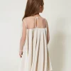 robe_courte_en_chenille_e_3.webp Robes*TWINSET Milano Robe Courte En Chenille Et Tulle Off White