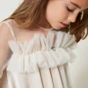 robe_courte_en_chenille_e_4.webp Robes*TWINSET Milano Robe Courte En Chenille Et Tulle Off White