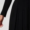 Robes De Cérémonie | Robes Courtes*TWINSET Milano Robe Courte En Crêpe Plissé Avec Boutons Noir