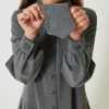 robe_courte_en_flanelle_a_4.webp Robes*TWINSET Milano Robe Courte En Flanelle Avec Cravate Gris Moyen Mélangé