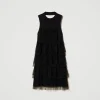 Robes Élégantes | Robes En Maille*TWINSET Milano Robe Courte En Maille Avec Volants En Tulle Noir