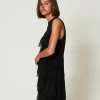 Robes Élégantes | Robes En Maille*TWINSET Milano Robe Courte En Maille Avec Volants En Tulle Noir