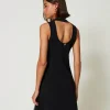 Robes Élégantes | Robes En Maille*TWINSET Milano Robe Courte En Maille Avec Volants En Tulle Noir