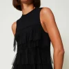 Robes Élégantes | Robes En Maille*TWINSET Milano Robe Courte En Maille Avec Volants En Tulle Noir