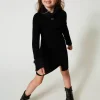 robe_courte_en_maille_eff_0.webp Robes*TWINSET Milano Robe Courte En Maille Effet Fourrure Noir