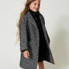 robe_courte_en_maille_eff_5.webp Robes*TWINSET Milano Robe Courte En Maille Effet Fourrure Noir