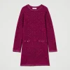 robe_courte_en_maille_jac_1-1.webp Robes*TWINSET Milano Robe Courte En Maille Jacquard Avec Oval T Bicolore Magenta Purple/Pink Orchid