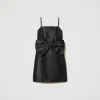 Robes De Cérémonie | Robes Courtes*TWINSET Milano Robe Courte En Sergé Mikado Avec Nœud Noir