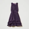 Robes De Cérémonie | Robes Élégantes*TWINSET Milano Robe Courte En Taffetas Avec Volant Aubergine