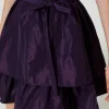Robes De Cérémonie | Robes Élégantes*TWINSET Milano Robe Courte En Taffetas Avec Volant Aubergine