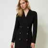 Robes De Cérémonie | Robes Élégantes*TWINSET Milano Robe Courte Modèle Robe-manteau Croisée Noir