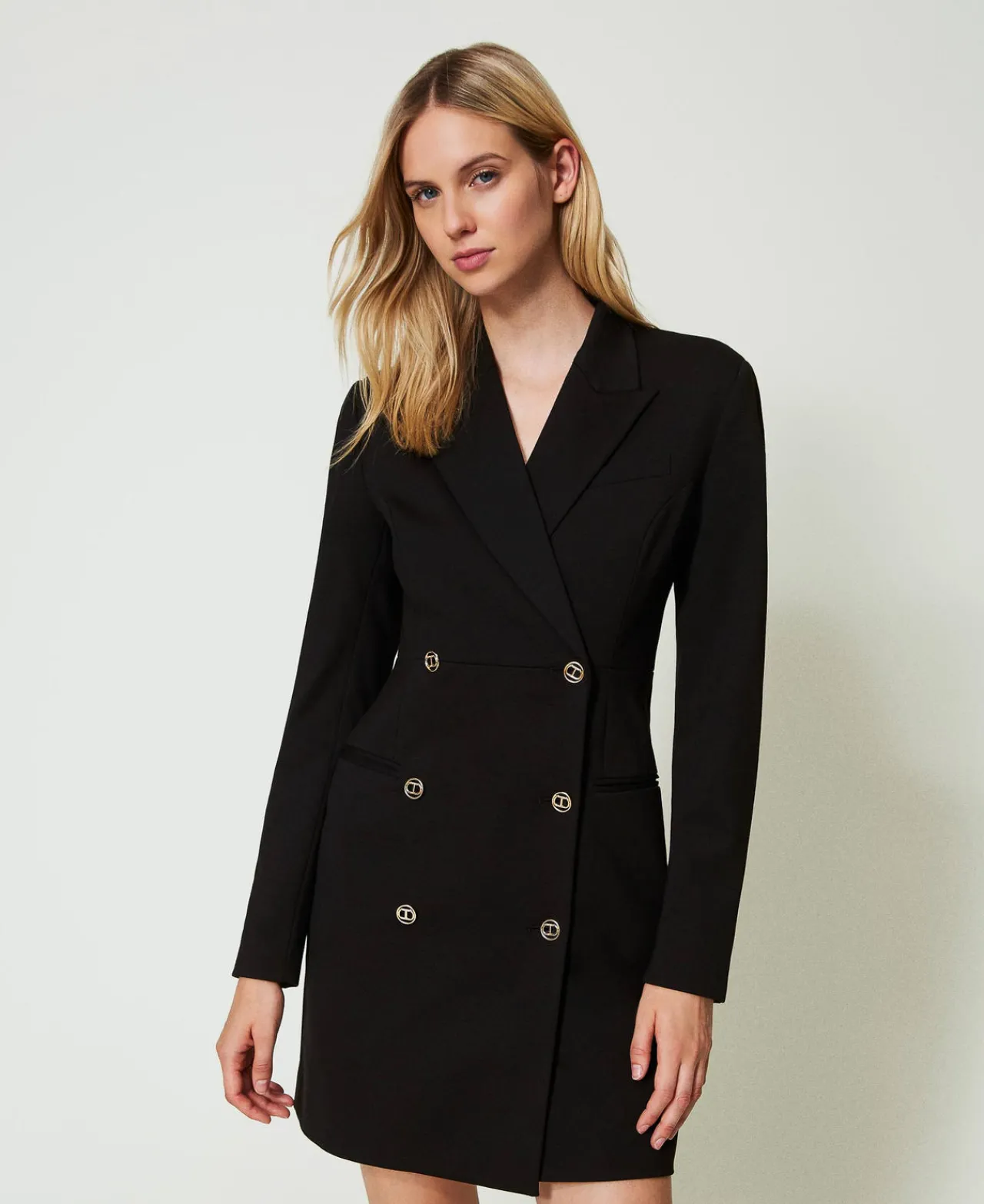 Robes De Cérémonie | Robes Élégantes*TWINSET Milano Robe Courte Modèle Robe-manteau Croisée Noir