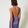 robe_courte_myfo_avec_fra_3.webp Robes De Cérémonie | Robes Élégantes*TWINSET Milano Robe Courte MYFO Avec Franges Pale Purple