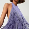 robe_courte_myfo_avec_fra_4.webp Robes De Cérémonie | Robes Élégantes*TWINSET Milano Robe Courte MYFO Avec Franges Pale Purple