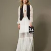 Robes De Cérémonie | Robes Élégantes*TWINSET Milano Robe En Crépon De Soie Avec Dentelle Blanc Neige